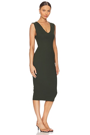 Susana Monaco V Front V Back Tank Dress in Dark Green