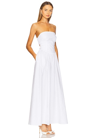 Susana Monaco Poplin Drop Waist Maxi Dress in White