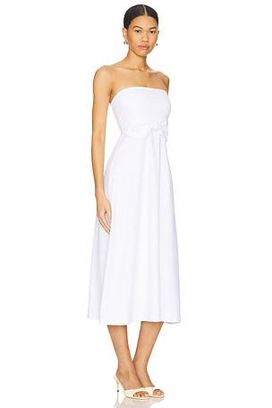 Susana Monaco Strapless Bow Midi Dress in White