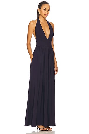 Susana Monaco Halter Gathered Dress in Navy. Size XS. Also