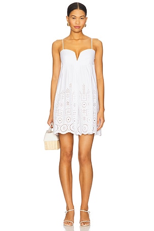 Embroidered Poplin V Wire Dress Susana Monaco