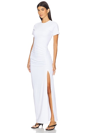 Susana Monaco Side Gathered Slit Dress in White