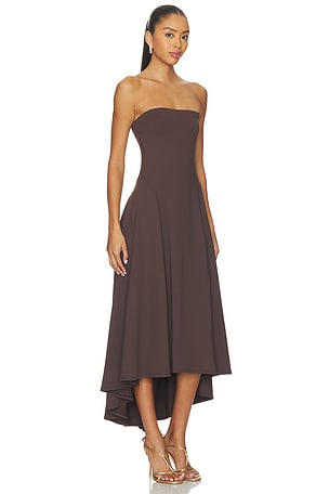 Susana Monaco Strapless High Low Dress in Brown. Size XS. Also