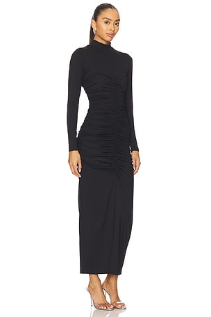 Susana Monaco Mock Neck Long Sleeve Dress in Black