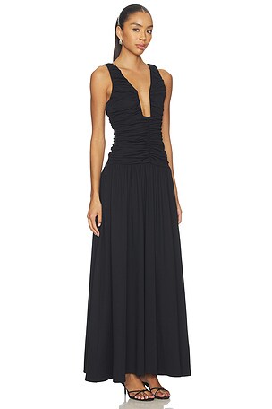 Susana Monaco Low Waist Wire Maxi Dress in Black