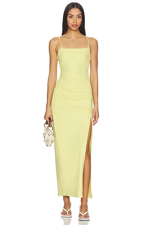 String Gathered Slit Dress Susana Monaco