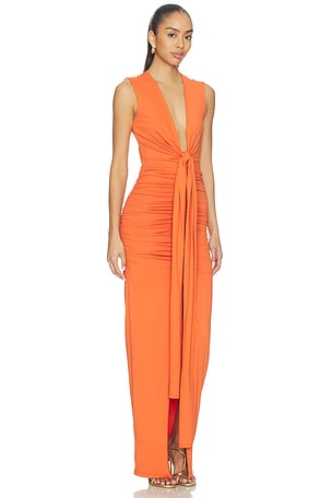 Susana Monaco Tie Front Dress in Orange