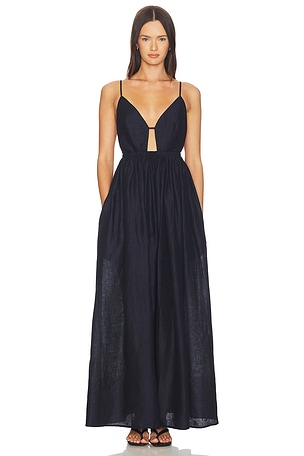 Solid Linen Empire Waist Dress Susana Monaco