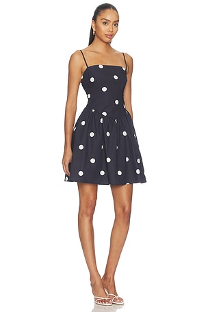 Susana Monaco Polka Dot Tie Back Dress in Midnight & Sugar. Size XL. Also