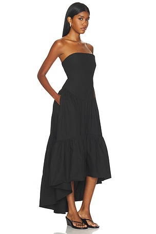 Susana Monaco Poplin Tube High Low Dress in Black