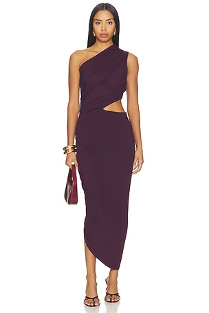 Gathered One Shoulder Cut Out Dress Susana Monaco