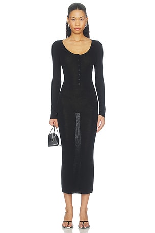 Light Merino Henley Longsleeve Dress Susana Monaco