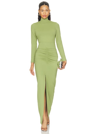 Mock Long Sleeve Slit Front Dress Susana Monaco