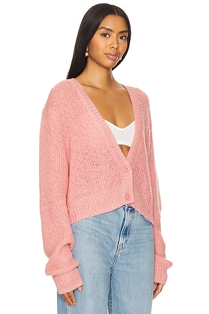 Susana Monaco Mohair Sweater Cardigan in Pink