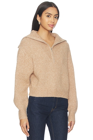 Susana Monaco Wool Half Zip Collar Sweater in Beige. Size XL. Also