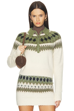 Fair Isle Sweater Half Zip Sweater Susana Monaco