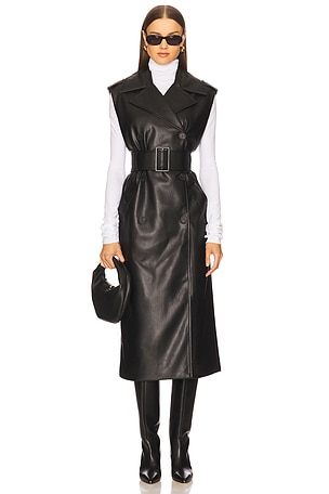Sleeveless Faux Leather Sleeveless Trench Susana Monaco