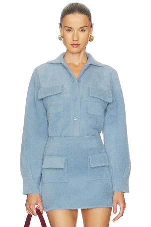 Fuzzy Sweater Cargo Jacket Susana Monaco