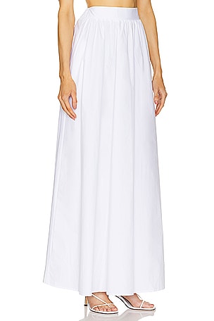 Susana Monaco Long Poplin Skirt in White