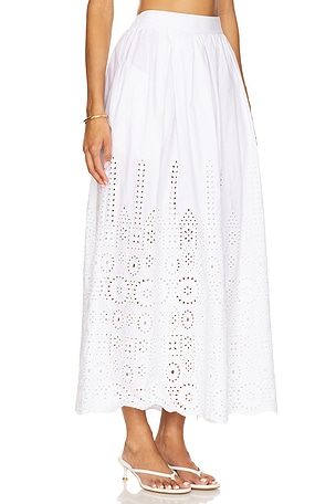 Susana Monaco Embroidered Poplin Maxi Skirt in White. Size XS. Also