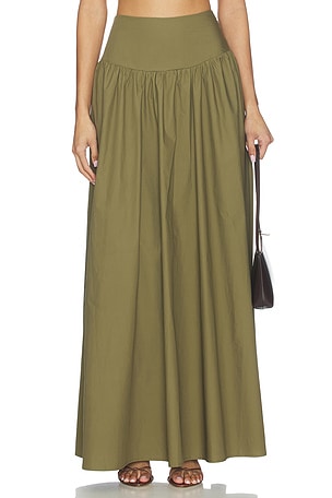 Poplin Drop Waist Skirt in Whipped Cream Susana Monaco