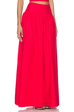 Susana Monaco Drop Waist Skirt in Red. Size L. Also