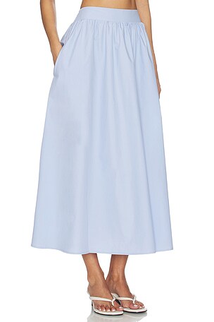 Susana Monaco Poplin Midi Skirt in Baby Blue