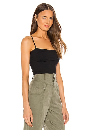 Susana Monaco Thin Strap Crop Tank in Black