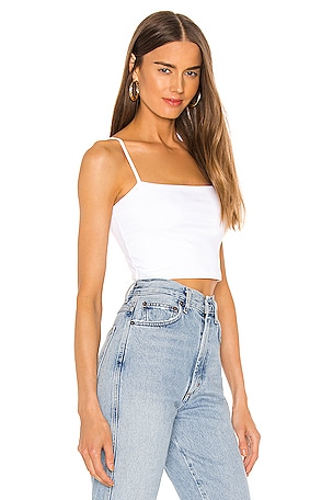 Susana Monaco Thin Strap Crop Tank in White