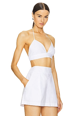 Susana Monaco Poplin Bikini Top in White