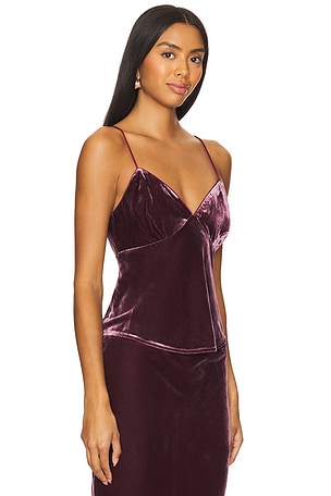 Susana Monaco Velvet Silk Bias String Top in Purple