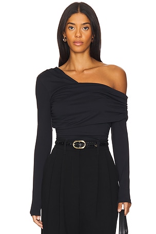 One Shoulder Off Shoulder Long Sleeve Top Susana Monaco