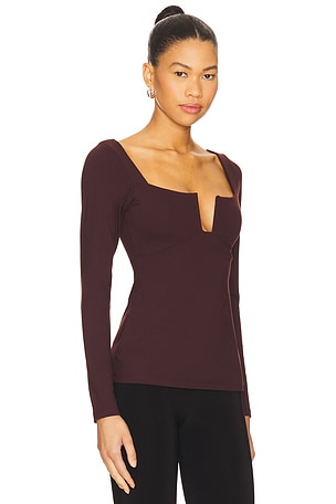 Susana Monaco Long Sleeve Blouse in Burgundy