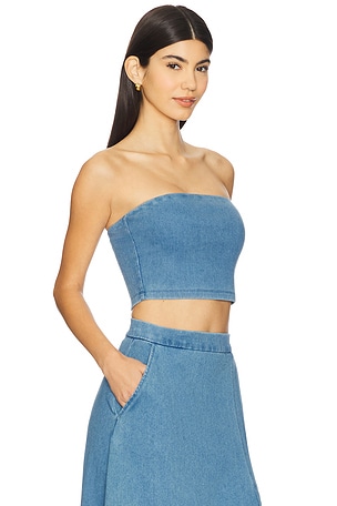 Susana Monaco Stretch Denim Tube in Blue. Size XS. Also