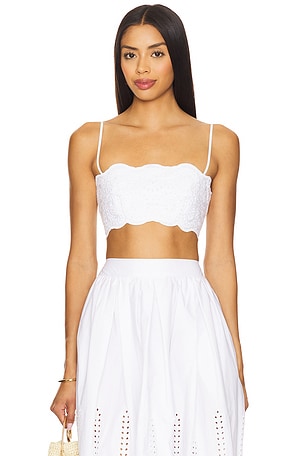 Embroidered Poplin Micro String Top Susana Monaco