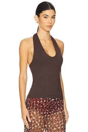 Susana Monaco Urban Halter Top in Brown. Size XS. Also