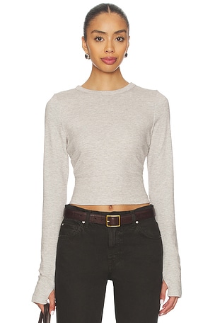 Carryover Fleece Crew Long Sleeve Top Susana Monaco