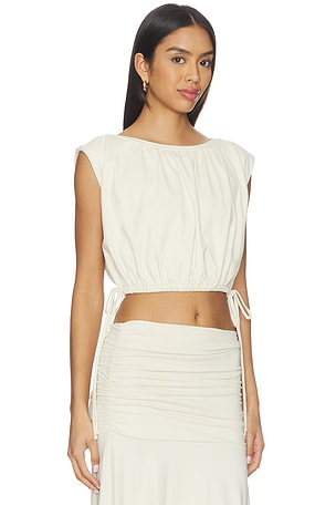 Susana Monaco Gathered Side Tie Top in Lemon