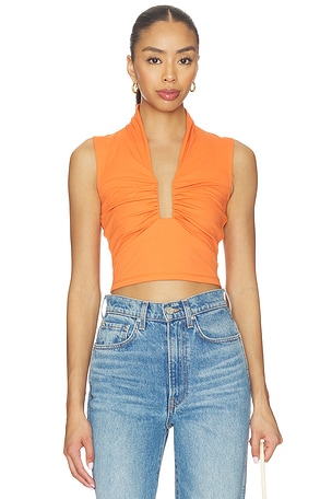 SQUARE GATHERED SLEEVELESS 탑 Susana Monaco