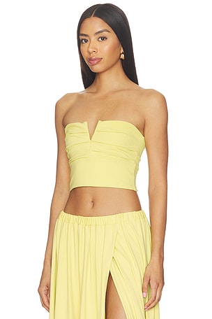 Susana Monaco V Wire Pleated Crop Tube in Yellow