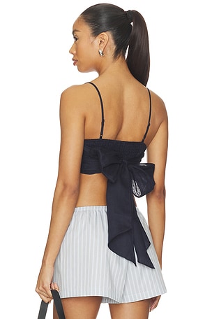 Solid Linen Tie Back Top Susana Monaco
