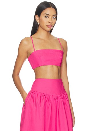 Susana Monaco Poplin Crop String Top in Pink