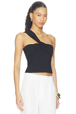 Susana Monaco Twisted One Arm Top in Black
