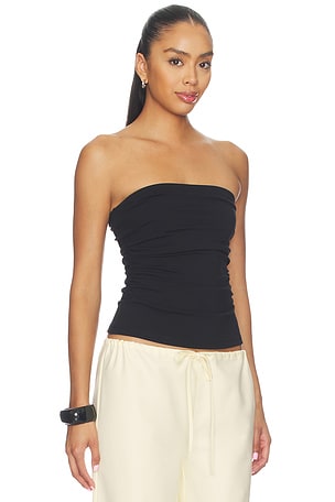 Susana Monaco Waist Gathered Tube Top in Black