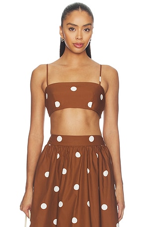 Polka Poplin Crop String Top Susana Monaco