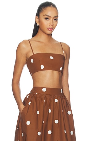 Susana Monaco Polka Poplin Crop String Top in Multi
