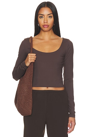 Essential Scoop Front Long Sleeve Top Susana Monaco