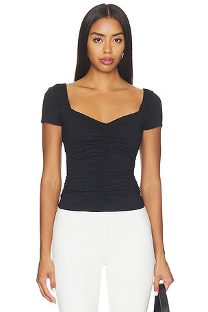 Sweetheart Shortsleeve Gathered Top Susana Monaco