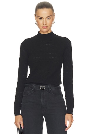 Pointelle Turtleneck Long Sleeve Top Susana Monaco