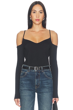 Off Shoulder String Long Sleeve Top Susana Monaco